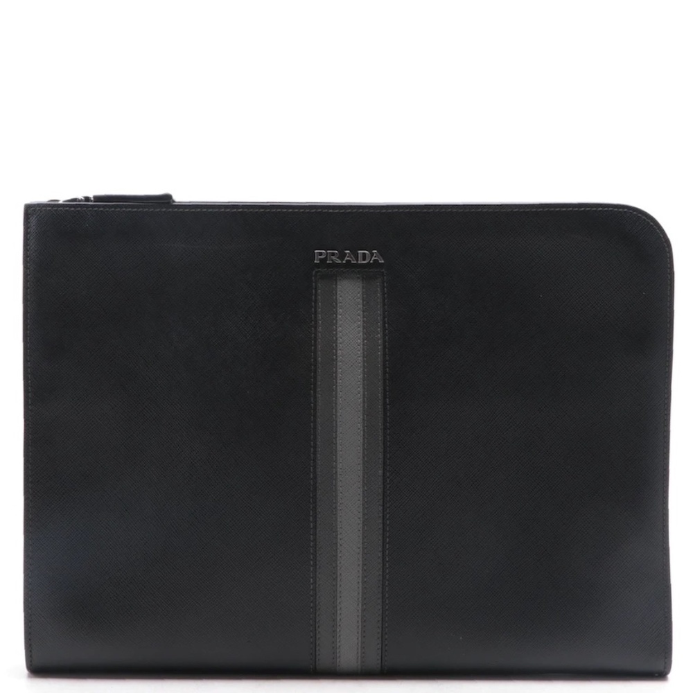 Authentic Prada Zip Around Portfolio Case in Saffiano Leather!